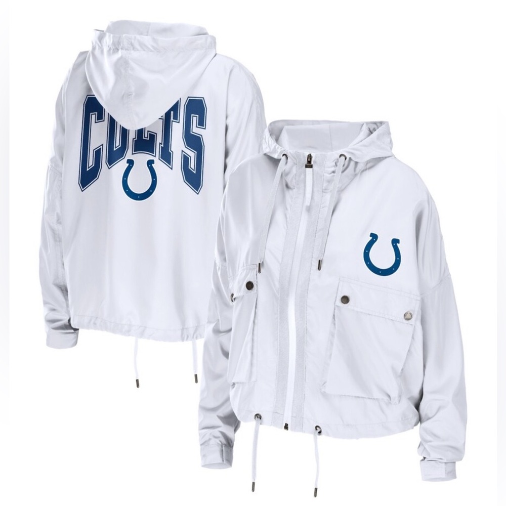 NWT Indianapolis Colts WEAR by Erin Andrew Full-Zip lightweight Windbreaker L